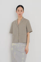 Manuelle Et Guillaume Light cotton tailored shirt deep beige