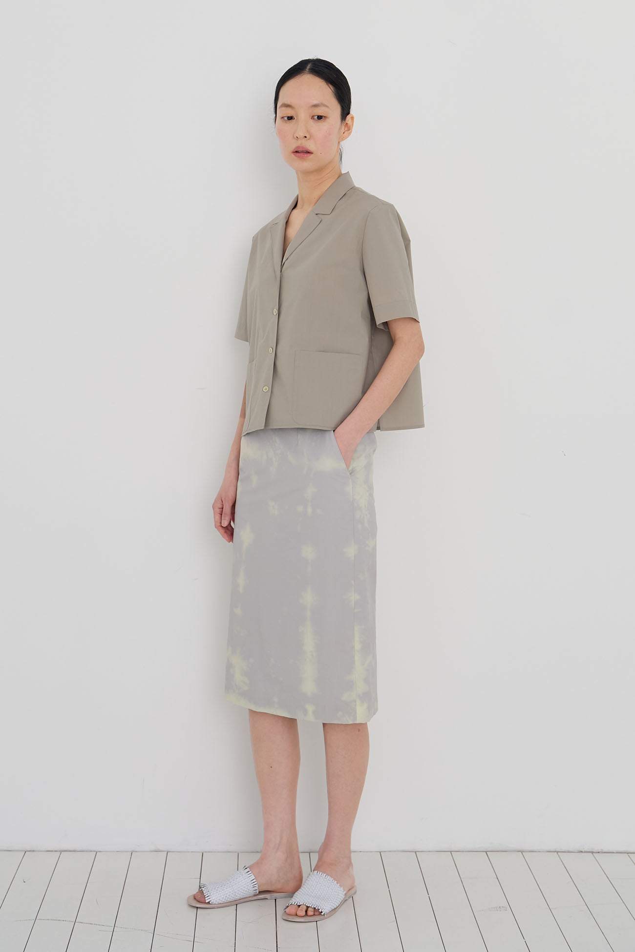 Manuelle Et Guillaume Light cotton tailored shirt deep beige