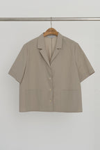 Manuelle Et Guillaume Light cotton tailored shirt deep beige