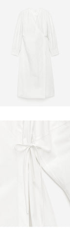 ARKET (W) Cotton wrap dress (1267048-001) (White dusty light)