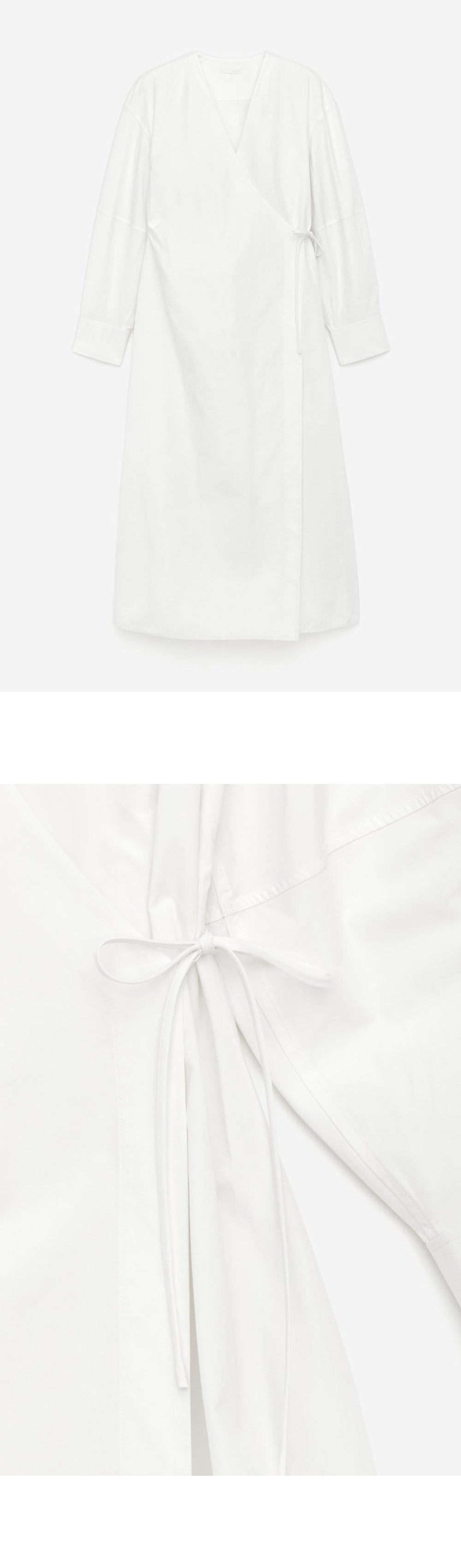 ARKET (W) Cotton wrap dress (1267048-001) (White dusty light)