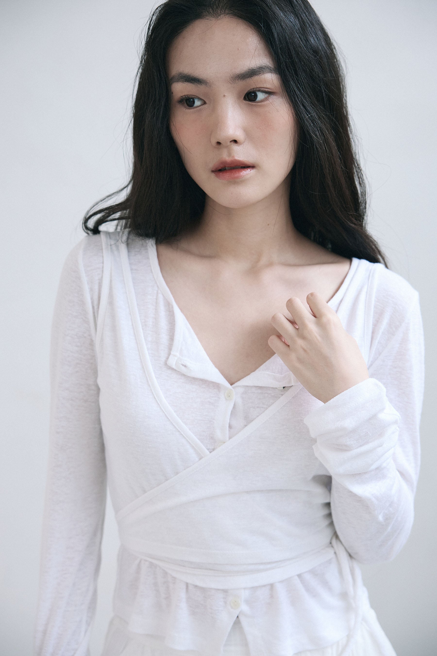 YOONSEUL Sue layered cardigan (linen)