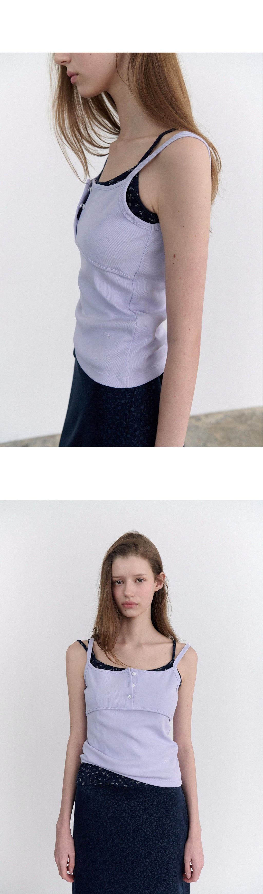 ANDNEEDS Popo three button sleeveless (lavender)