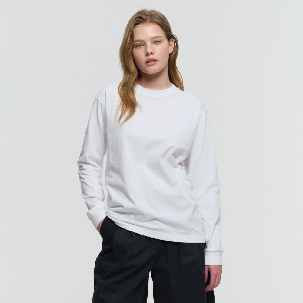 HANES BP Long Sleeve T-Shirt White