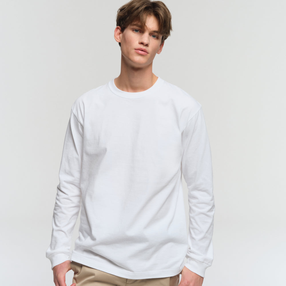 HANES BP Long Sleeve T-Shirt White