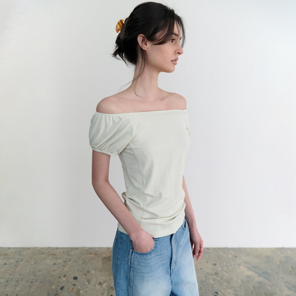 ANDNEEDS Lucy cap sleeve tee (lime)