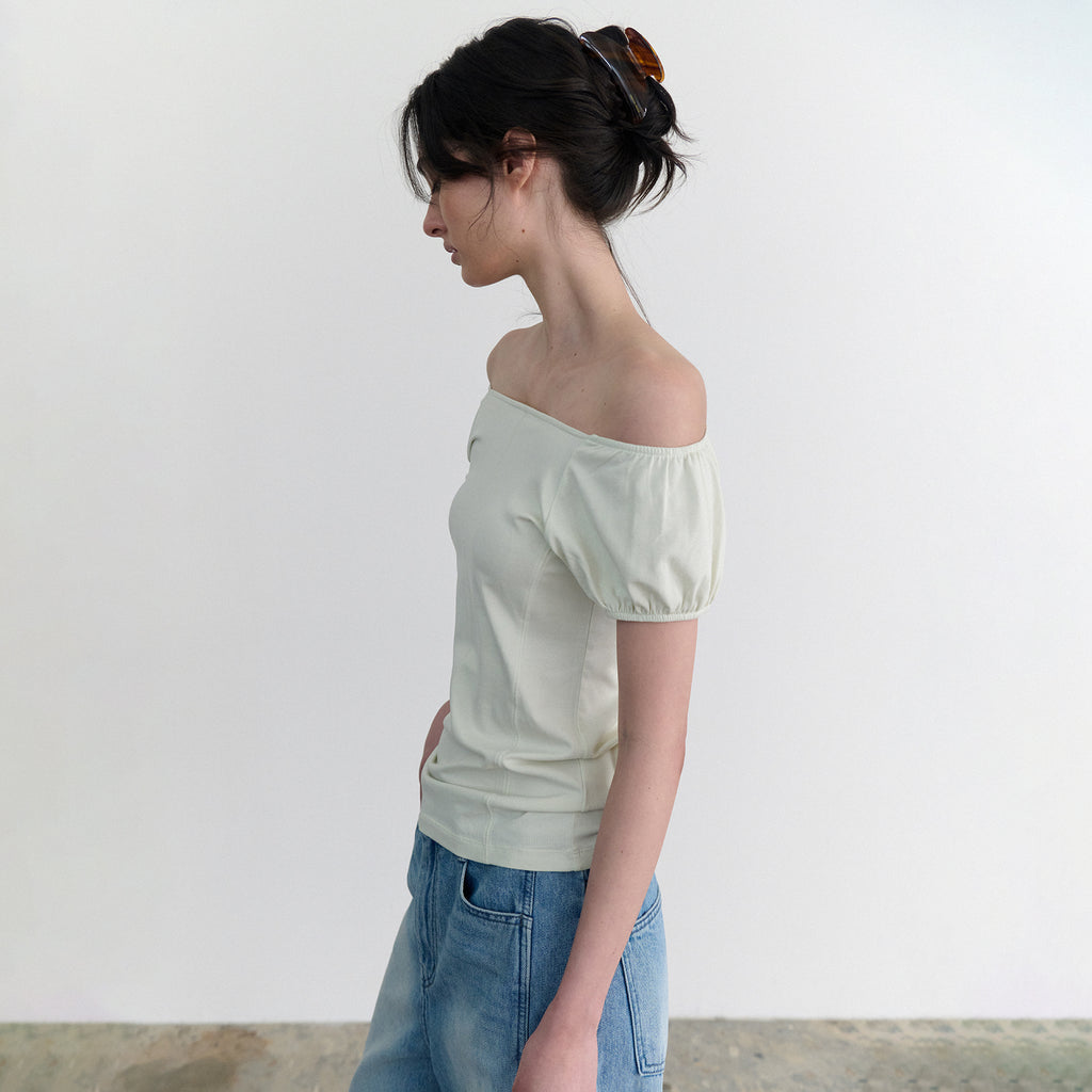 ANDNEEDS Lucy cap sleeve tee (lime)