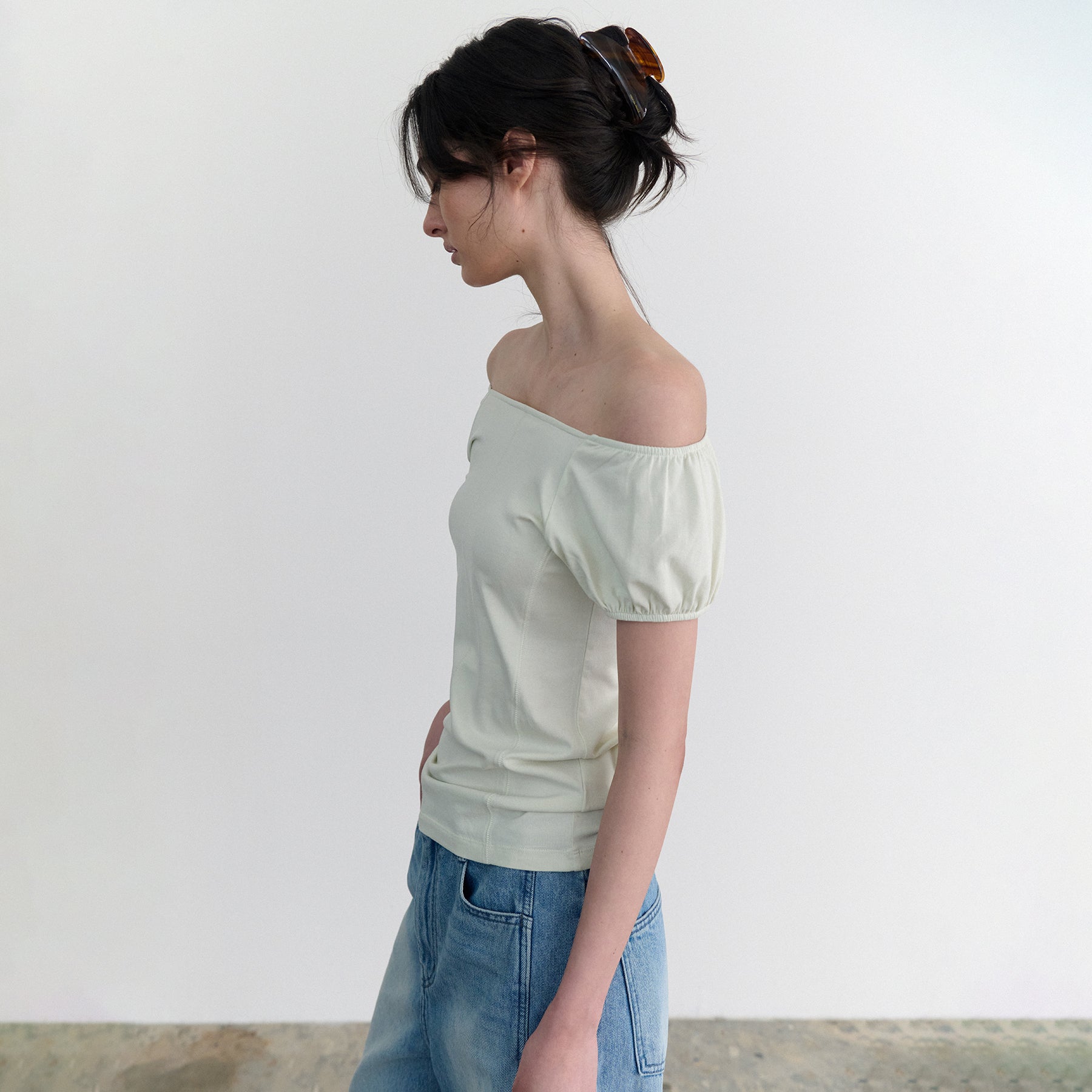 ANDNEEDS Lucy cap sleeve tee (lime)