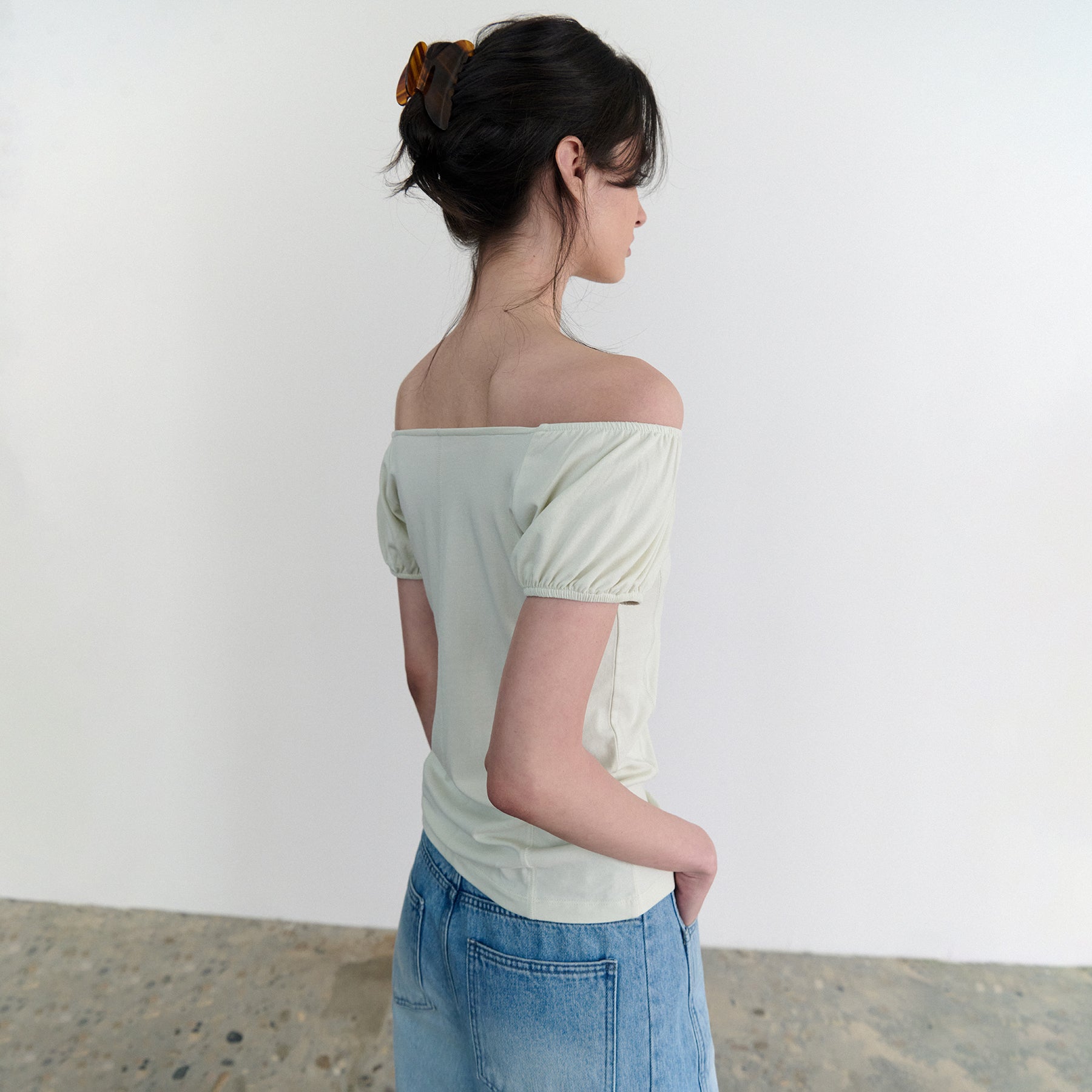 ANDNEEDS Lucy cap sleeve tee (lime)