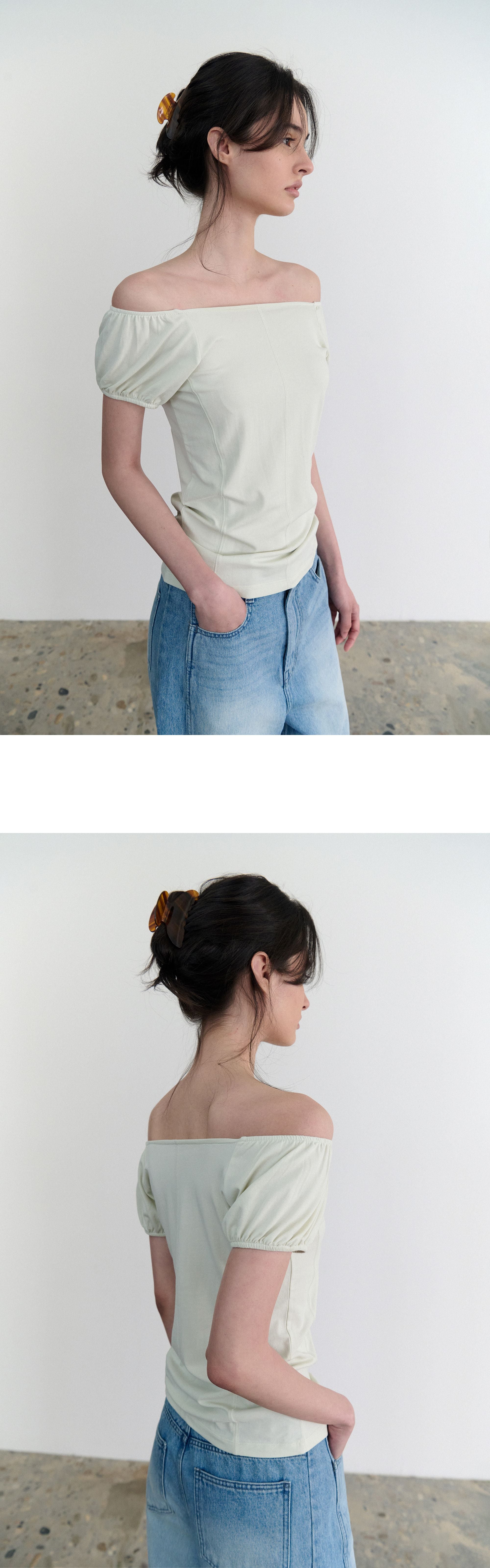 ANDNEEDS Lucy cap sleeve tee (lime)