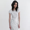 ANDNEEDS Pebble lace scoop tee (white)