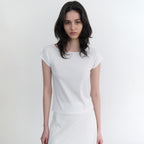 ANDNEEDS Pebble lace scoop tee (white)