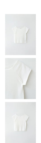 ANDNEEDS Pebble lace scoop tee (white)