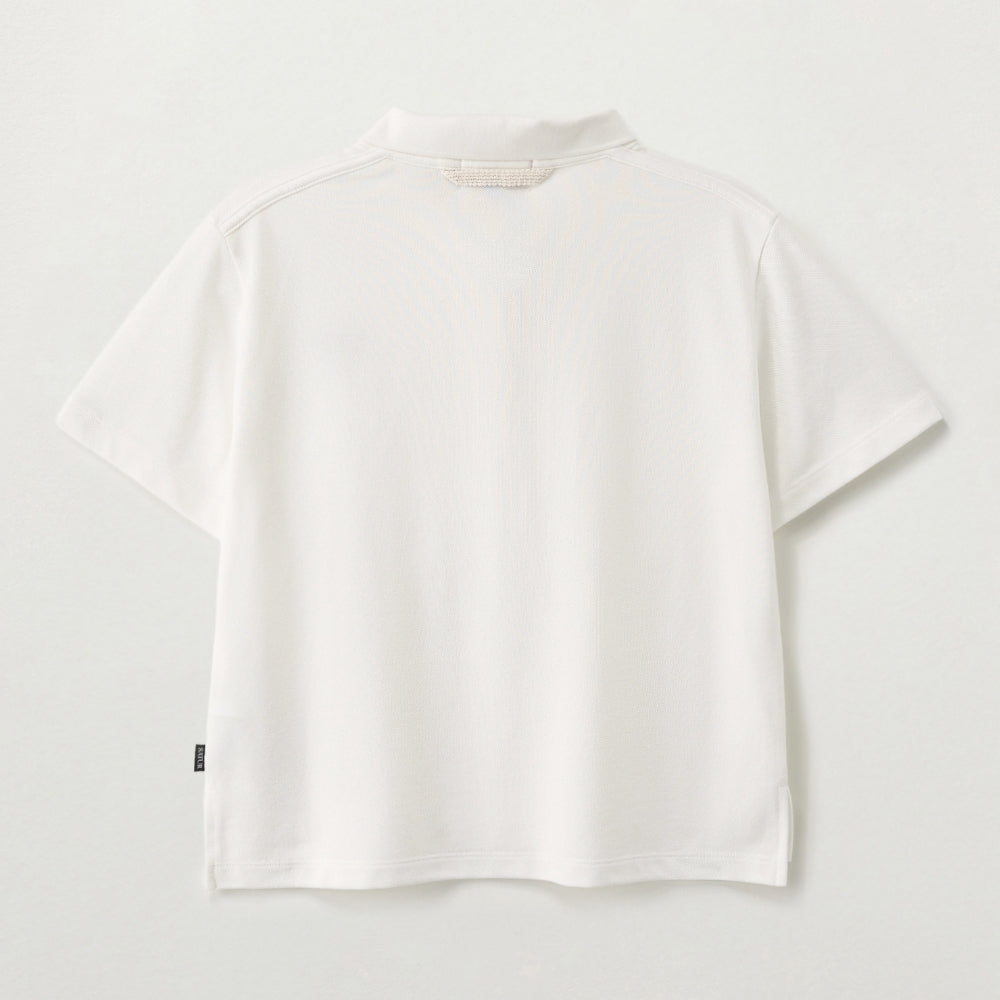 SATUR (W) Lauren Pique Polo Short Sleeve T-Shirt White