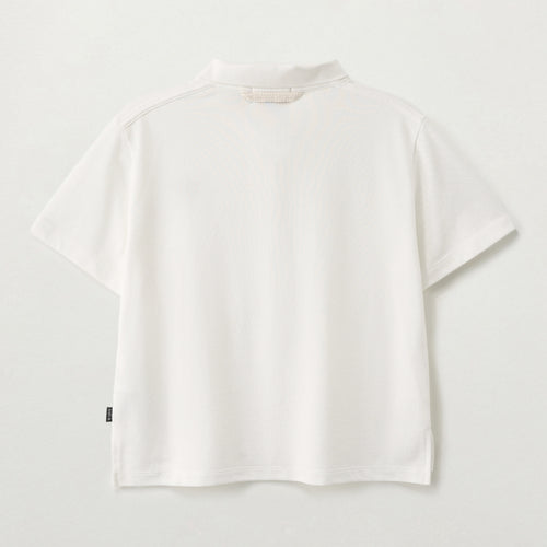 SATUR (W) Lauren Pique Polo Short Sleeve T-Shirt White