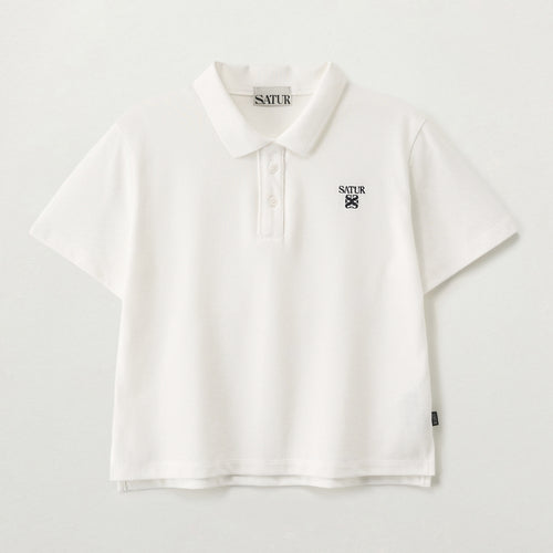 SATUR (W) Lauren Pique Polo Short Sleeve T-Shirt White