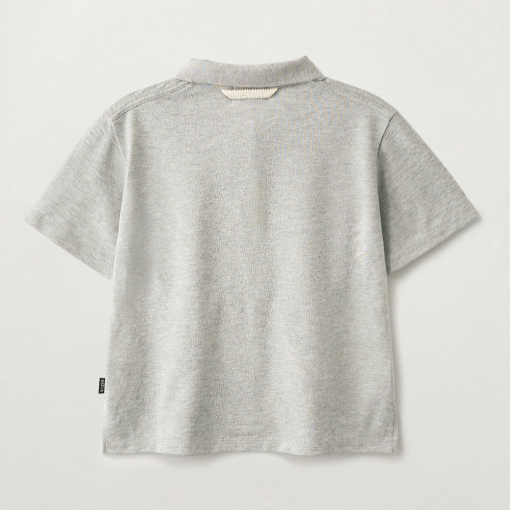 SATUR (W) Lauren Pique Polo Short Sleeve T-Shirt Melange Gray