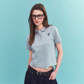SATUR (W) Lauren Pique Polo Short Sleeve T-Shirt Melange Gray