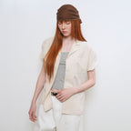 GENERAL IDEA WOMAN seersucker collar half shirt [BEIGE] / GF2LSH518