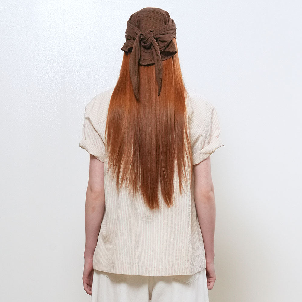 GENERAL IDEA WOMAN seersucker collar half shirt [BEIGE] / GF2LSH518