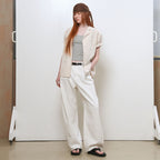 GENERAL IDEA WOMAN seersucker collar half shirt [BEIGE] / GF2LSH518