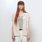 GENERAL IDEA WOMAN seersucker collar half shirt [BEIGE] / GF2LSH518
