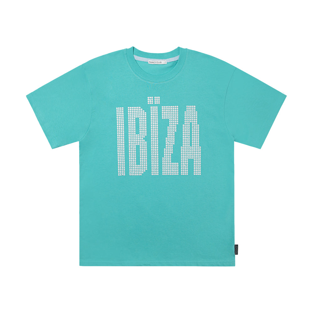 FANCY CLUB IBIZA RHINESTONE TEE (MINT) F26QB401