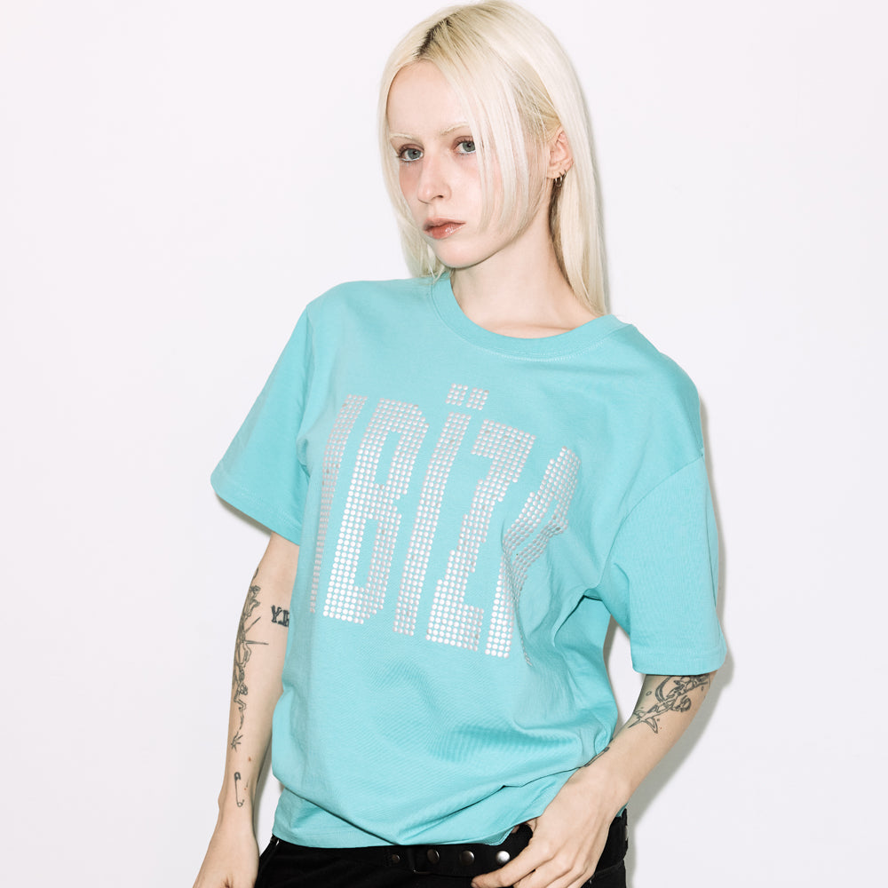 FANCY CLUB IBIZA RHINESTONE TEE (MINT) F26QB401