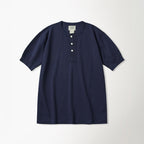 BRONSON Vintage Short Sleeve Henley Tee Navy