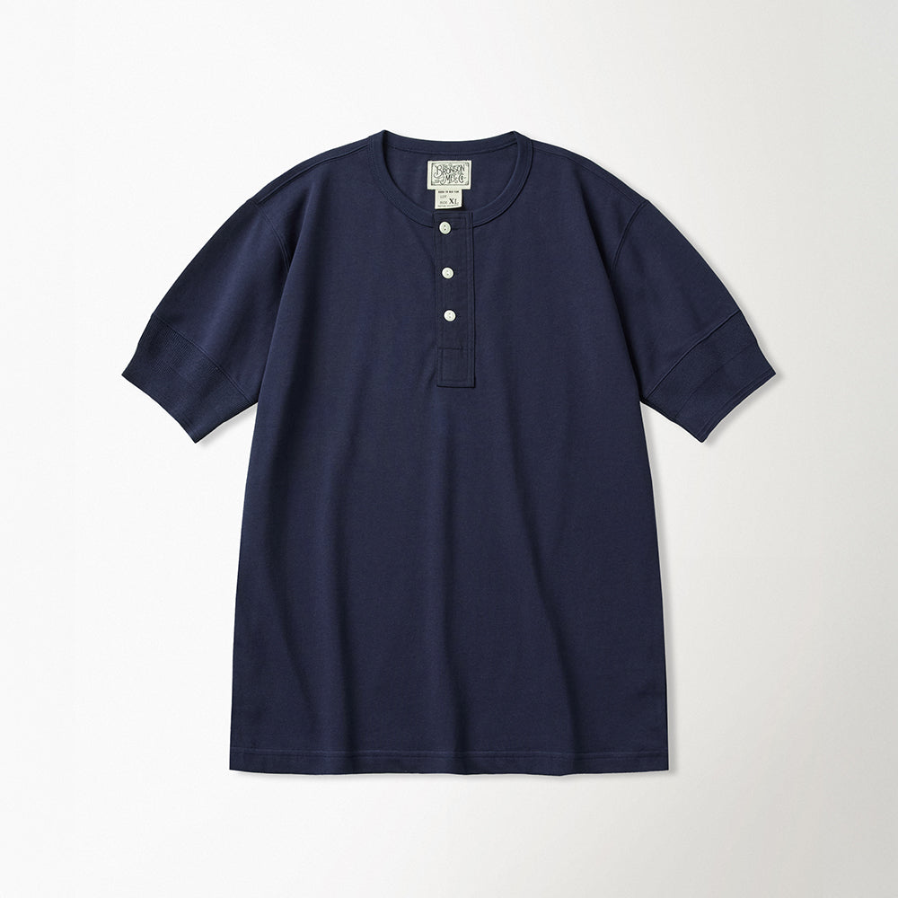 BRONSON Vintage Short Sleeve Henley Tee Navy