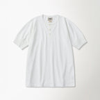 BRONSON Vintage Short Sleeve Henley Tee White