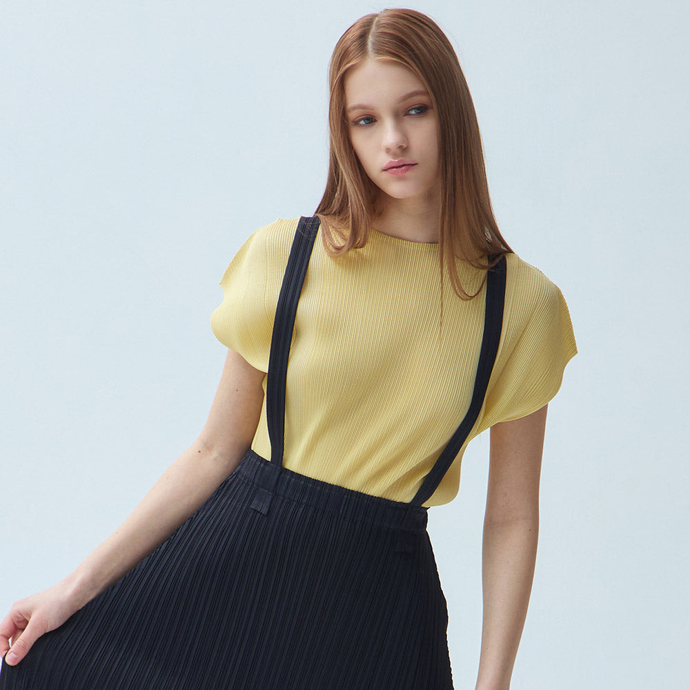 YOYOYOY Drop shoulder pin tuck pleated blouse_3colors
