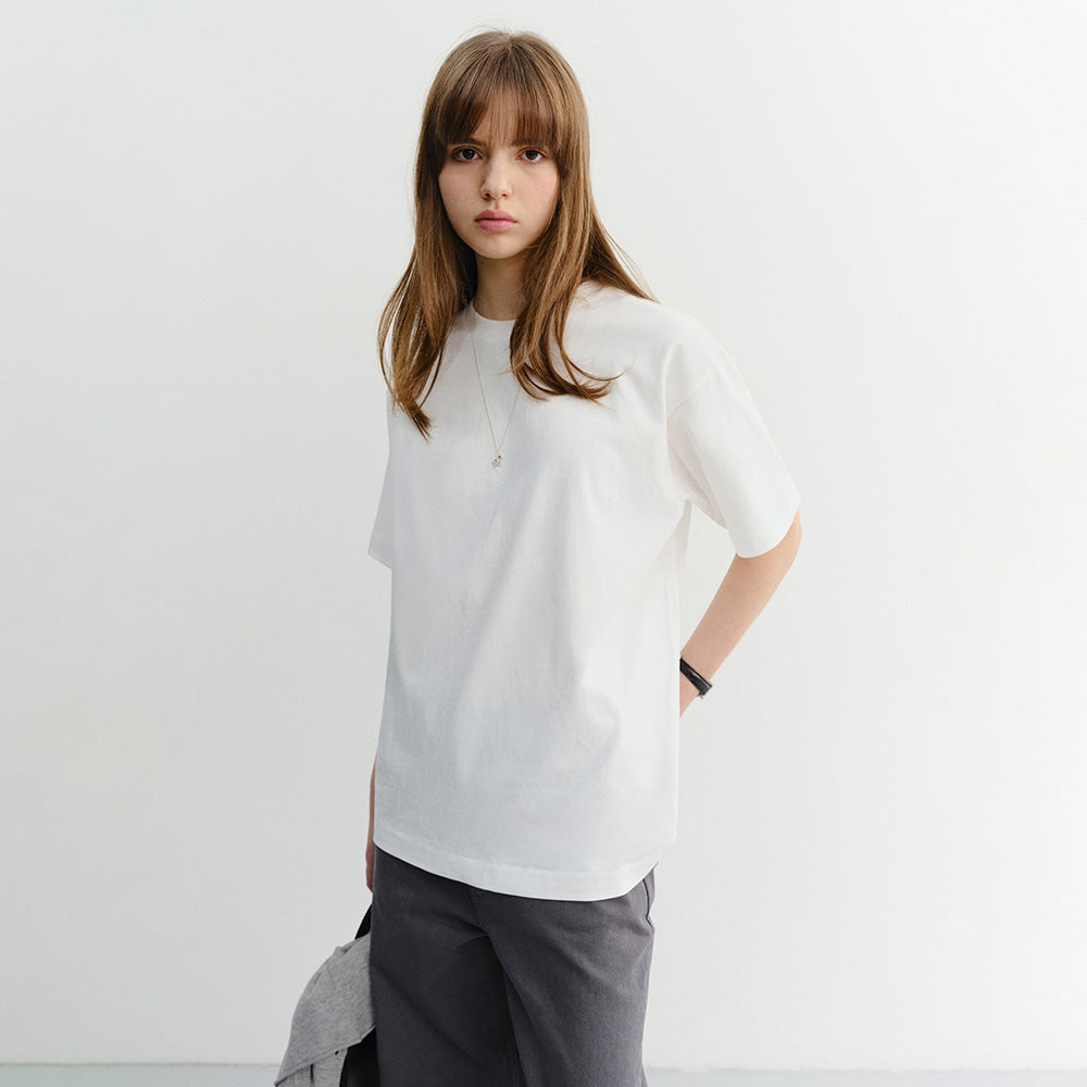DUNST UNISEX ESSENTIAL LOOSE T-SHIRT OFF WHITE_UDTS6B125WT