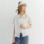 DUNST LACED ORGANIC CRAFTED SHIRT WHITE_UDSH6B221WT