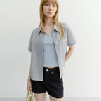 DUNST LACED CHECKED SHIRT BLUE CHECK_UDSH6B231B2