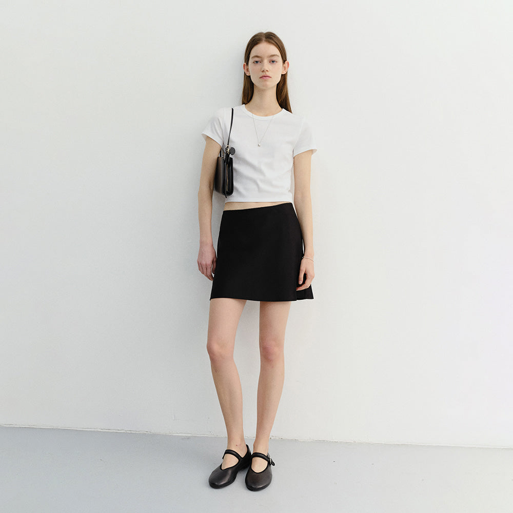 DUNST CROPPED SLIM TOP WHITE_UDTS6B224WT