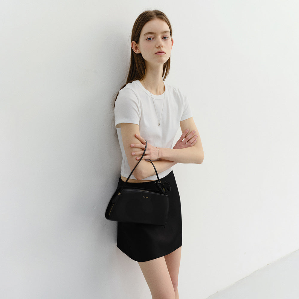 DUNST CROPPED SLIM TOP WHITE_UDTS6B224WT