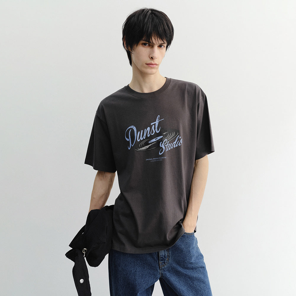 DUNST UNISEX VINYL T-SHIRT CHARCOAL GREY_M_UDTS6B144CG
