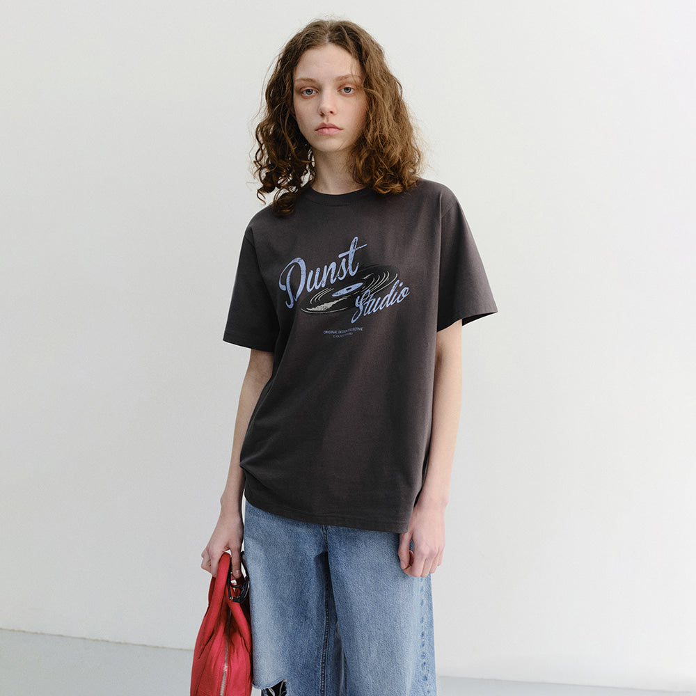DUNST UNISEX VINYL T-SHIRT CHARCOAL GREY_M_UDTS6B144CG