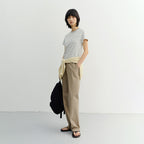 DUNST ESSENTIAL STRIPE LOGO T-SHIRT CREAM GREY STRIPE_UDTS6B232I1