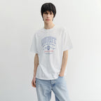 DUNST UNISEX CUPID ARCH LOGO T-SHIRT OFF WHITE_UDTS6B129OW