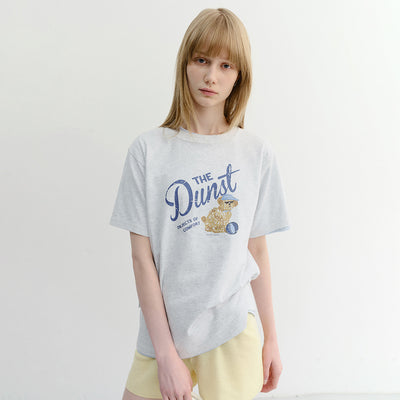 UNISEX DRAWING PUPPY T-SHIRT LIGHT MELANGE GREY_UDTS6B127G1