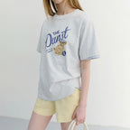 DUNST UNISEX DRAWING PUPPY T-SHIRT LIGHT MELANGE GREY_UDTS6B127G1