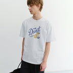 DUNST UNISEX DRAWING PUPPY T-SHIRT LIGHT MELANGE GREY_UDTS6B127G1
