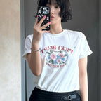 AaU [Same-day shipping] Vintage Rose Short Sleeve Tee_White