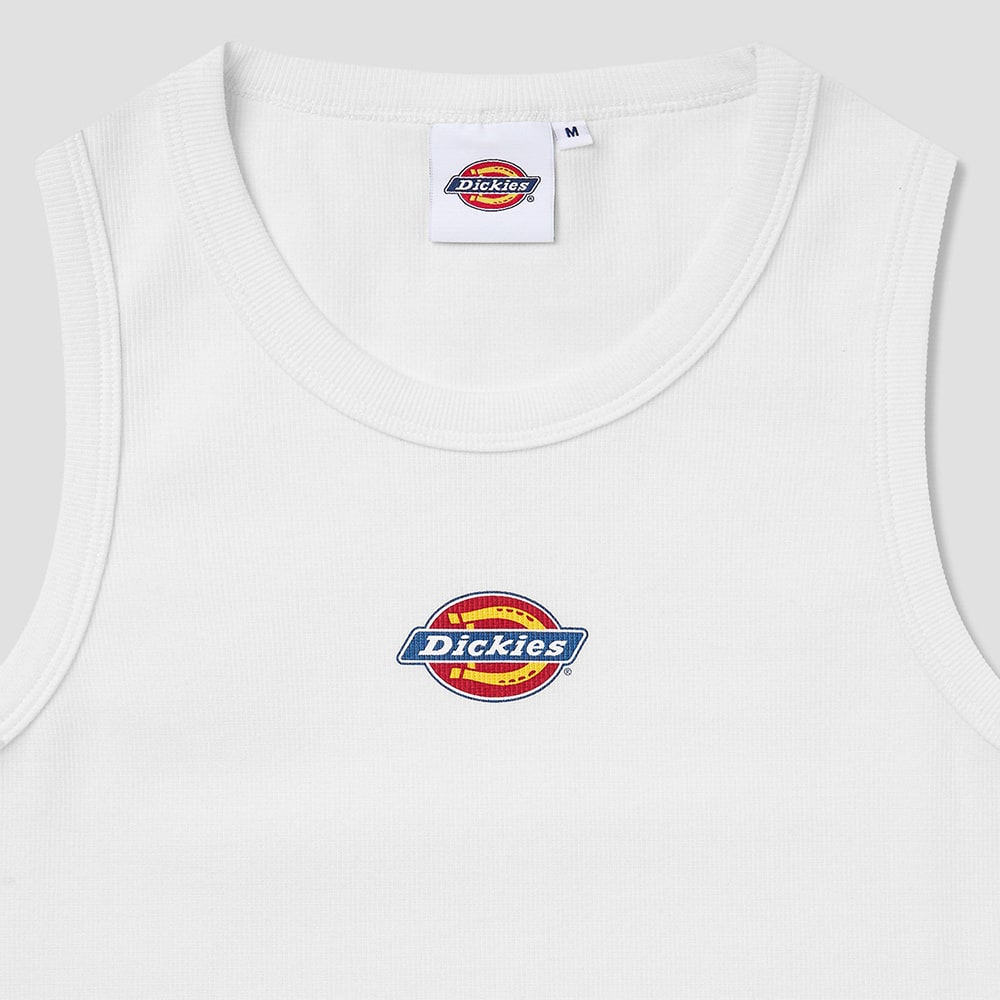 DICKIES Slim Fit Tree Logo Sleeveless White