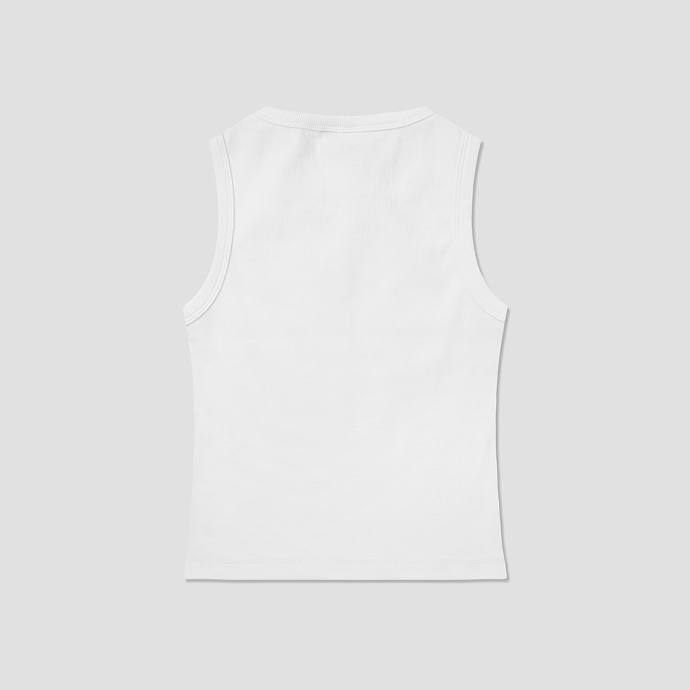 DICKIES Slim Fit Tree Logo Sleeveless White