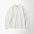 BRONSON Vintage Long Sleeve Henley Shirt White