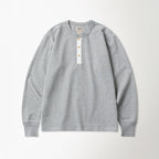 BRONSON Vintage Long Sleeve Henley Shirt Grey