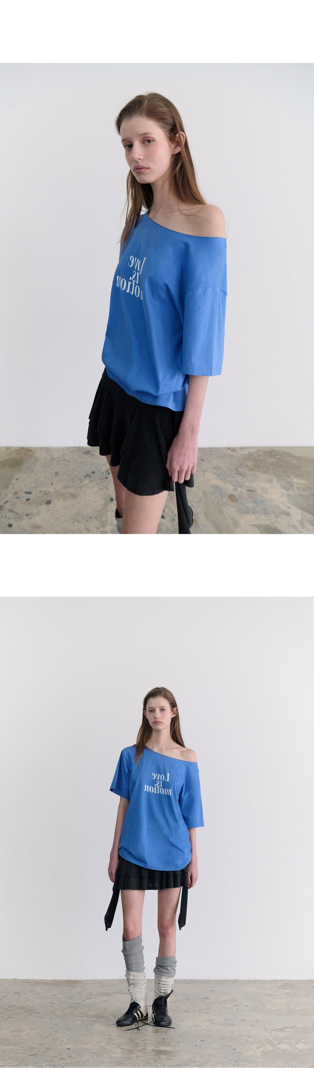ANDNEEDS Love is motion half tee (blue)